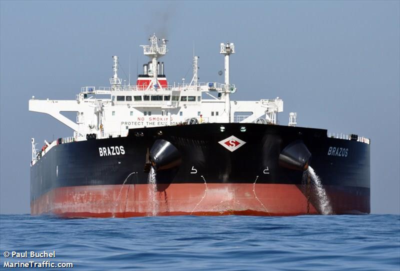 brazos (Crude Oil Tanker) - IMO 9594731, MMSI 538004031, Call Sign V7UU4 under the flag of Marshall Islands