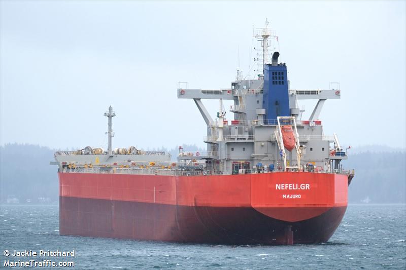 nefeli.gr (Bulk Carrier) - IMO 9673824, MMSI 538008694, Call Sign V7A2664 under the flag of Marshall Islands