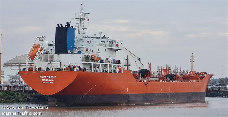 san san h (Chemical/Oil Products Tanker) - IMO 9502439, MMSI 636014262, Call Sign A8SP2 under the flag of Liberia