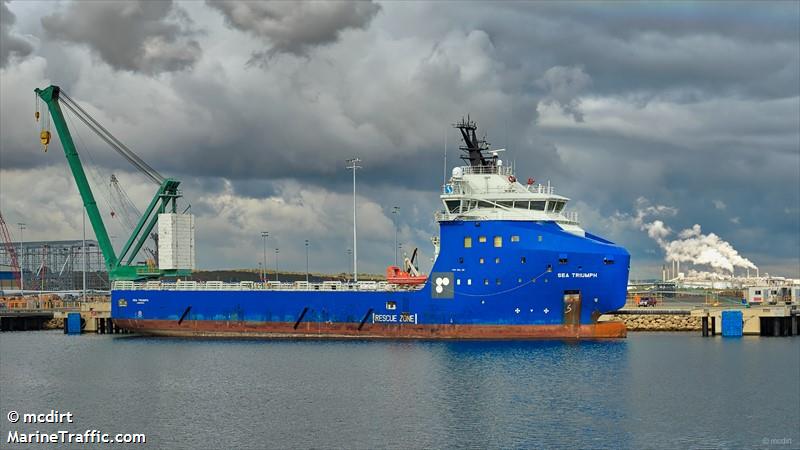 sea triumph (Offshore Tug/Supply Ship) - IMO 9624756, MMSI 212387000, Call Sign 5BBB4 under the flag of Cyprus