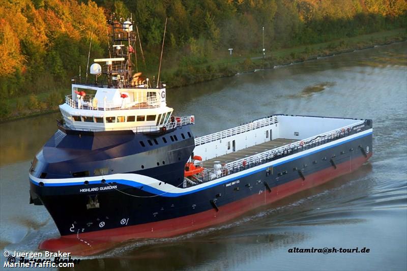 highland guardian (Offshore Tug/Supply Ship) - IMO 9639347, MMSI 235094268, Call Sign 2FUB9 under the flag of United Kingdom (UK)