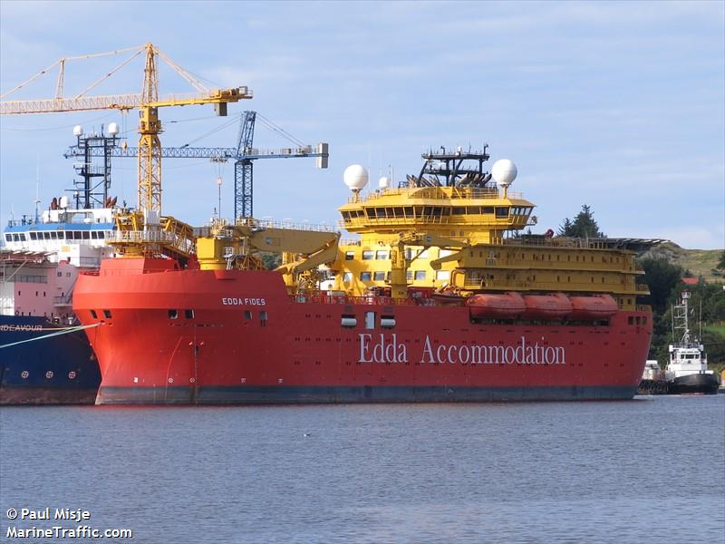 edda fides (Offshore Support Vessel) - IMO 9456290, MMSI 257493000, Call Sign LGPR under the flag of Norway