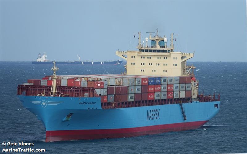 maersk virginia (Container Ship) - IMO 9235531, MMSI 477195100, Call Sign VRMD3 under the flag of Hong Kong