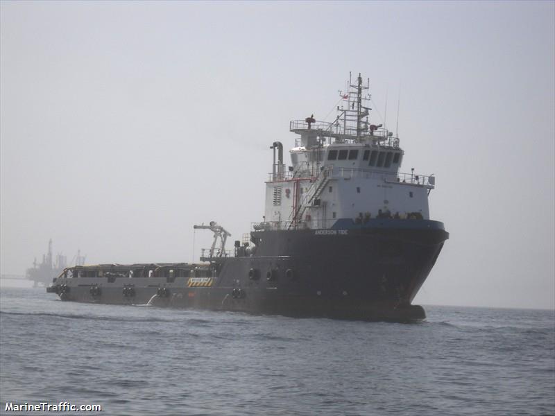 anderson tide (Offshore Tug/Supply Ship) - IMO 9562726, MMSI 576026000, Call Sign YJQR6 under the flag of Vanuatu