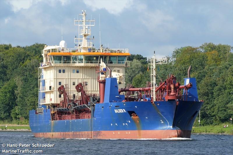 balder r (Hopper Dredger) - IMO 9578232, MMSI 219298000, Call Sign OYPF2 under the flag of Denmark