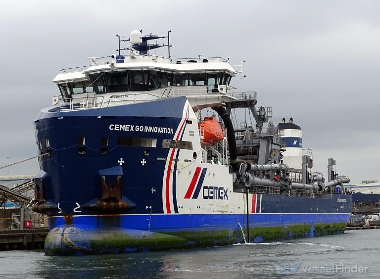 cemex go innovation (Hopper Dredger) - IMO 9848675, MMSI 232027481, Call Sign MHHF3 under the flag of United Kingdom (UK)