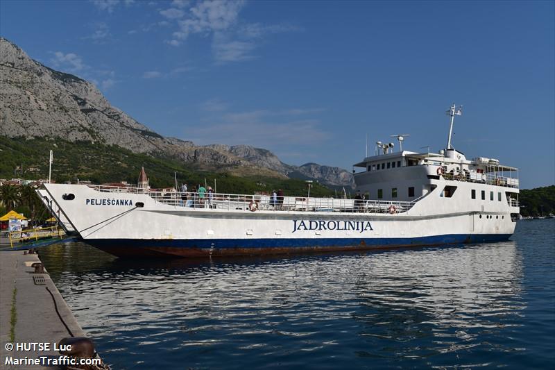 peljescanka (Passenger/Ro-Ro Cargo Ship) - IMO 7111195, MMSI 238115040, Call Sign 9A2165 under the flag of Croatia