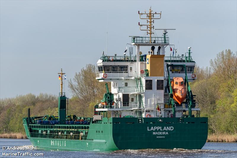 lappland (General Cargo Ship) - IMO 9505132, MMSI 255806291, Call Sign CQAV9 under the flag of Madeira