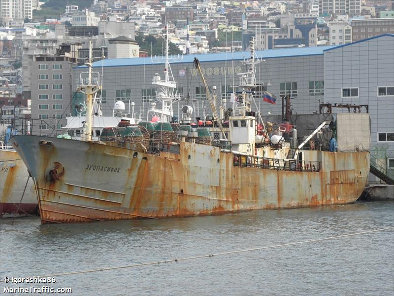 ecopacific (Fishing Vessel) - IMO 8015556, MMSI 273844100, Call Sign UBRX under the flag of Russia