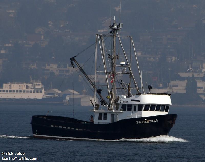 pacifica (Fishing vessel) - IMO , MMSI 316005289, Call Sign CFC2383 under the flag of Canada