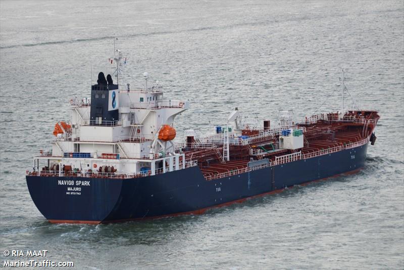 navig8 spark (Chemical/Oil Products Tanker) - IMO 9731743, MMSI 538006892, Call Sign V7ST4 under the flag of Marshall Islands