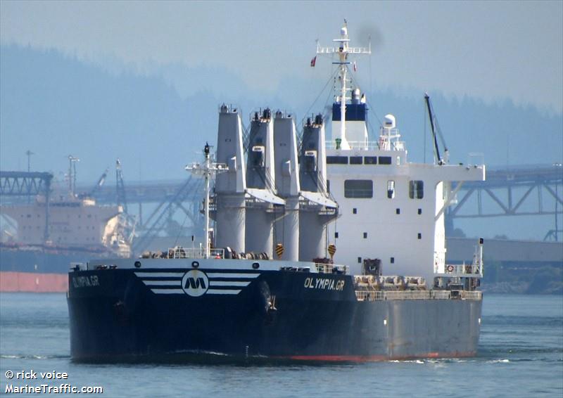 olympia.gr (Bulk Carrier) - IMO 9817523, MMSI 538009122, Call Sign V7A4347 under the flag of Marshall Islands