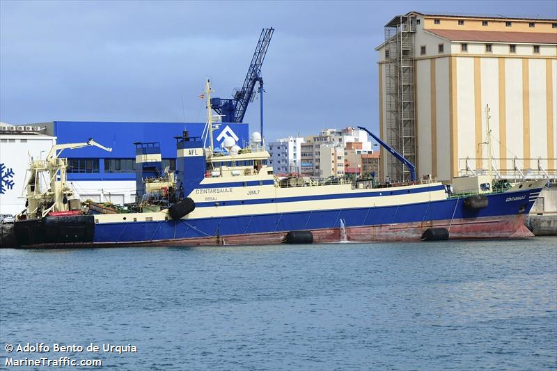 dzintarsaule (Fishing Vessel) - IMO 8012085, MMSI 630124004, Call Sign J5ML7 under the flag of Guinea-Bissau