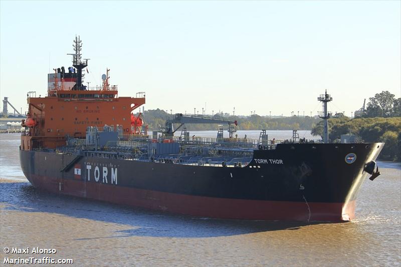 torm thor (Chemical/Oil Products Tanker) - IMO 9712292, MMSI 219027837, Call Sign OZIN2 under the flag of Denmark