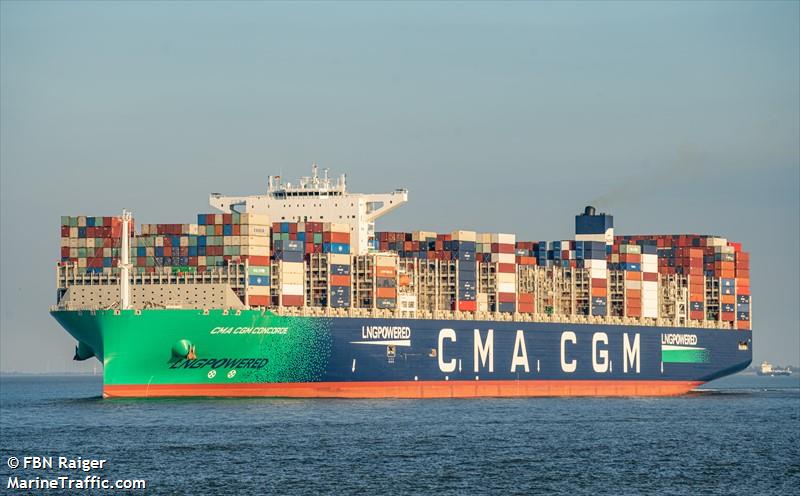 cma cgm concorde (Container Ship) - IMO 9839208, MMSI 228401800, Call Sign FMOF under the flag of France