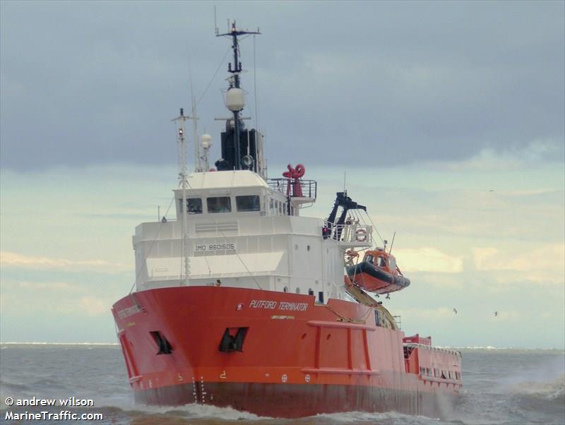 putford terminator (Offshore Tug/Supply Ship) - IMO 8501505, MMSI 234979000, Call Sign GFWA under the flag of United Kingdom (UK)