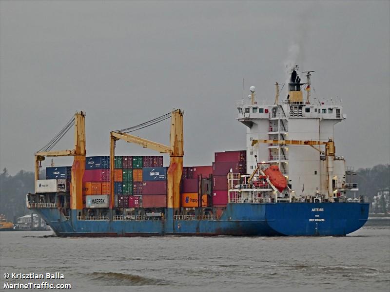 artemis (Container Ship) - IMO 9366225, MMSI 275508000, Call Sign YLPT under the flag of Latvia