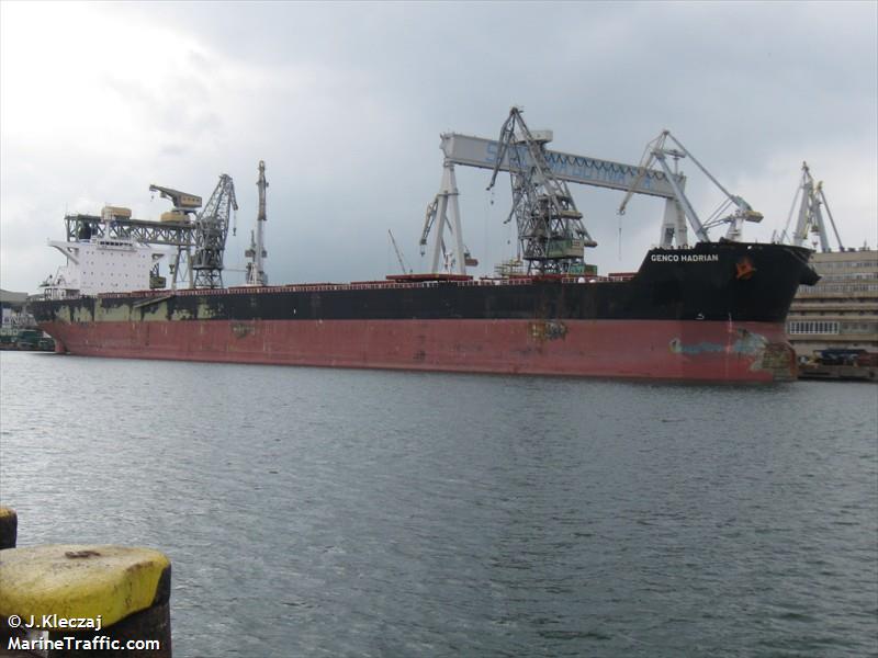 genco hadrian (Bulk Carrier) - IMO 9422067, MMSI 538003405, Call Sign V7QN8 under the flag of Marshall Islands