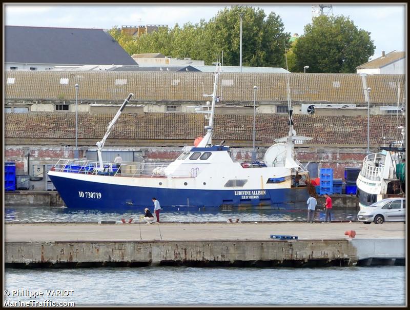 fv ludivine allison (Fishing vessel) - IMO , MMSI 228119000, Call Sign FGQS under the flag of France