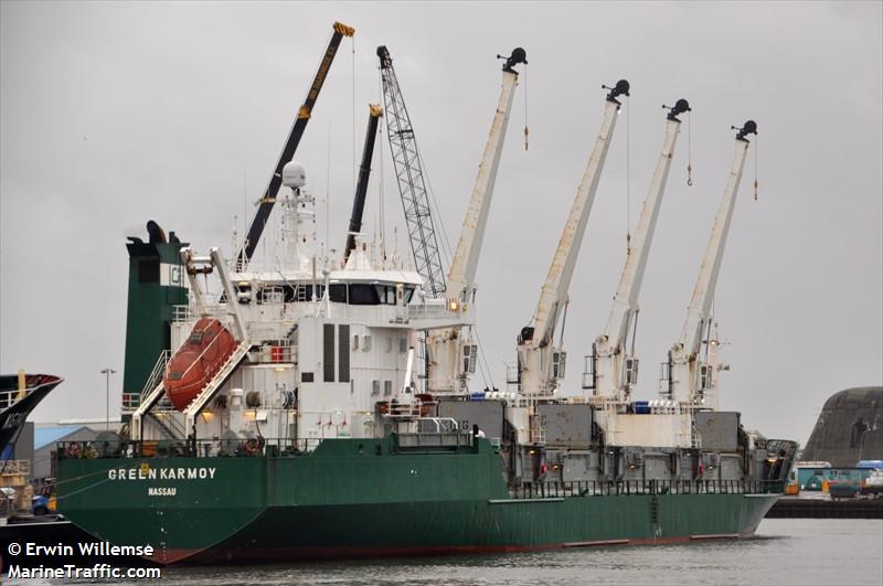 green karmoy (Refrigerated Cargo Ship) - IMO 8804531, MMSI 311009400, Call Sign C6XH2 under the flag of Bahamas