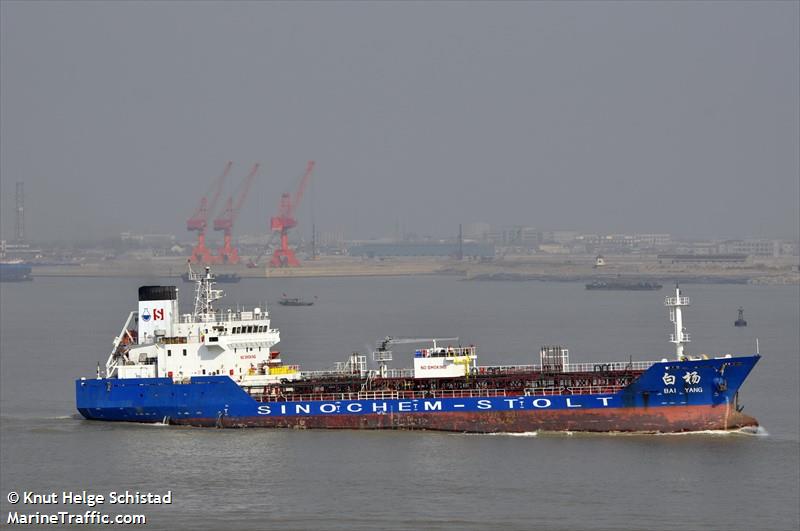 baiyang (Chemical/Oil Products Tanker) - IMO 9389588, MMSI 413267060, Call Sign BPLT under the flag of China