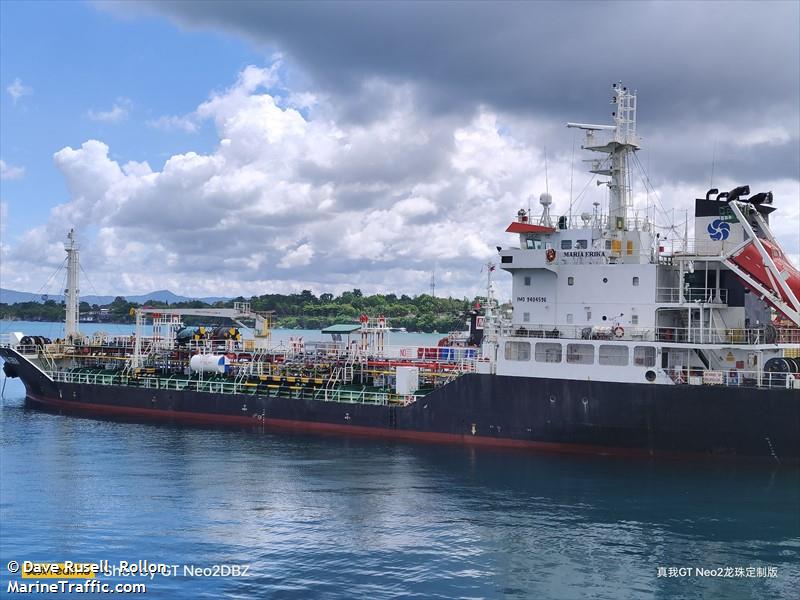 maria erika (Chemical/Oil Products Tanker) - IMO 9404596, MMSI 548820200, Call Sign DUE2571 under the flag of Philippines