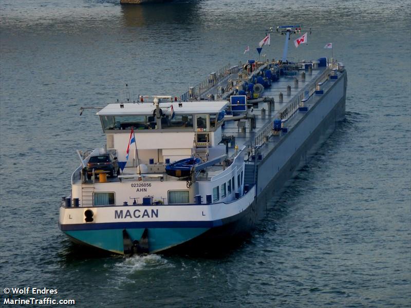 macan (Tanker) - IMO , MMSI 205529290, Call Sign OT5292 under the flag of Belgium