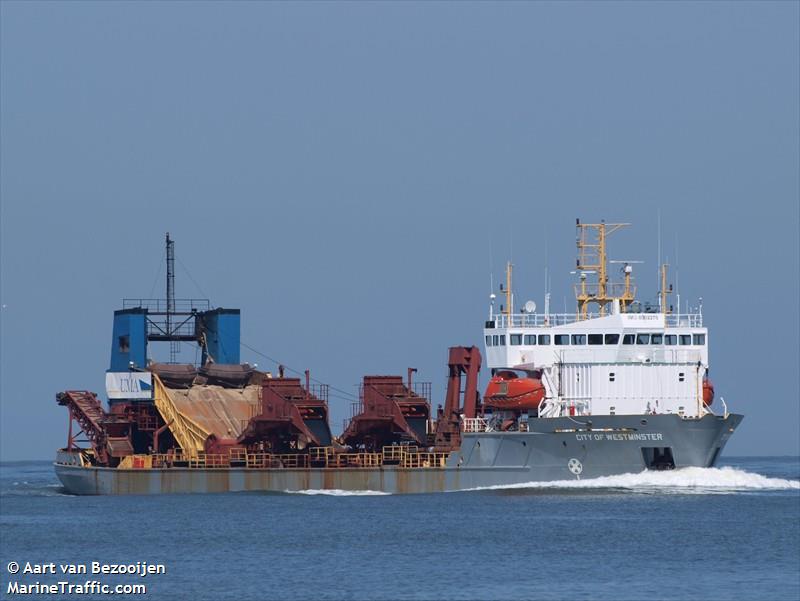 city of westminster (Hopper Dredger) - IMO 8902278, MMSI 232000790, Call Sign MLLN8 under the flag of United Kingdom (UK)