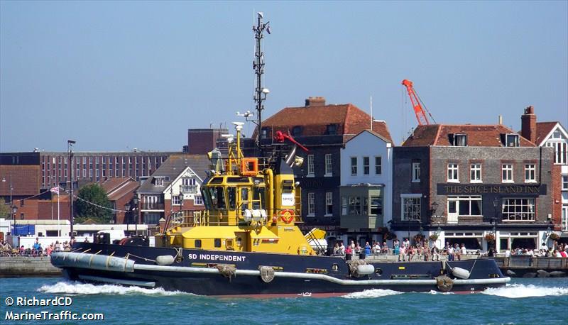 sd independent (Tug) - IMO 9539808, MMSI 235070762, Call Sign 2BZL9 under the flag of United Kingdom (UK)