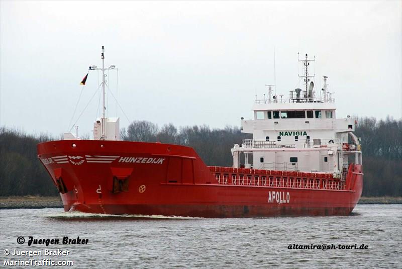 hunzedijk (General Cargo Ship) - IMO 9515022, MMSI 246765000, Call Sign PCJB under the flag of Netherlands