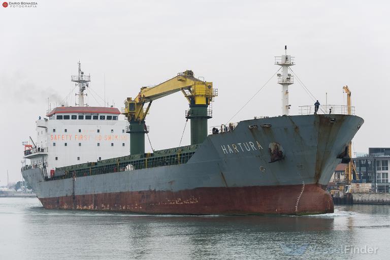 mv hartura (General Cargo Ship) - IMO 9546447, MMSI 247285200, Call Sign ICBM under the flag of Italy