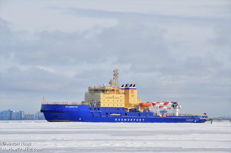 vladivostok (Icebreaker) - IMO 9658654, MMSI 273376280, Call Sign UFYH under the flag of Russia