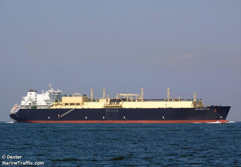 asia endeavour (LNG Tanker) - IMO 9610779, MMSI 311000185, Call Sign C6AX6 under the flag of Bahamas