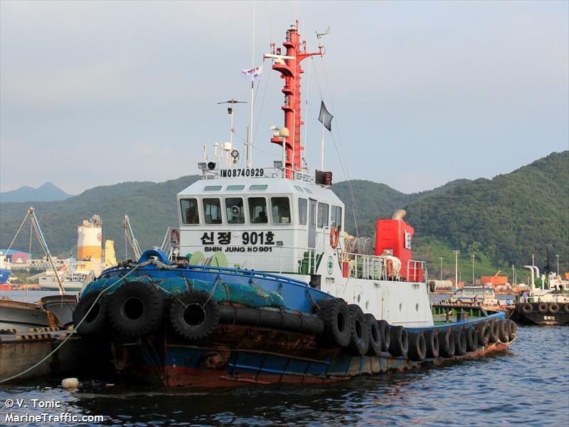 shin jung t 1 (Tug) - IMO 8740929, MMSI 440007600, Call Sign DSAY4 under the flag of Korea