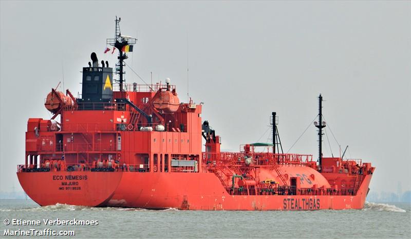 eco nemesis (LPG Tanker) - IMO 9719525, MMSI 538006497, Call Sign V7NS7 under the flag of Marshall Islands