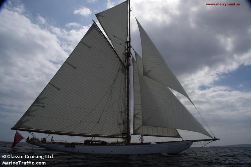 merrymaid (Sailing vessel) - IMO , MMSI 235059158, Call Sign 2AFL2 under the flag of United Kingdom (UK)