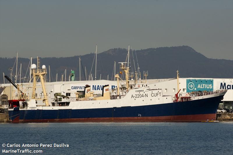 coimbra (Fishing Vessel) - IMO 7228091, MMSI 263555000, Call Sign CUFT under the flag of Portugal