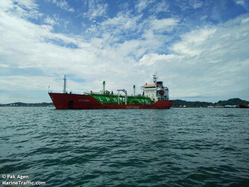 arimbi (LPG Tanker) - IMO 9596234, MMSI 525008068, Call Sign PODD under the flag of Indonesia