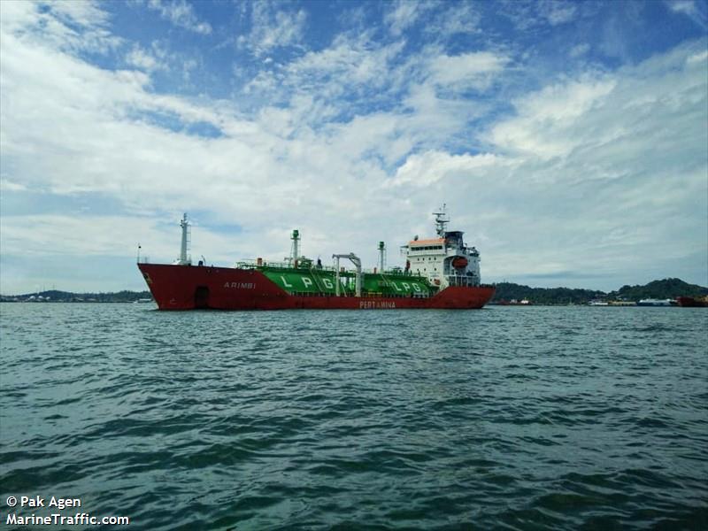 arimbi (LPG Tanker) - IMO 9596234, MMSI 525008068, Call Sign PODD under the flag of Indonesia