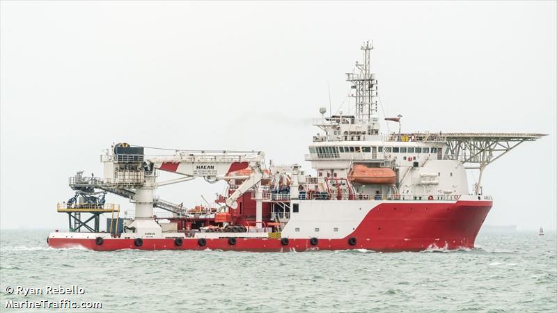 aureus (Offshore Support Vessel) - IMO 9395800, MMSI 538003296, Call Sign V7PV6 under the flag of Marshall Islands