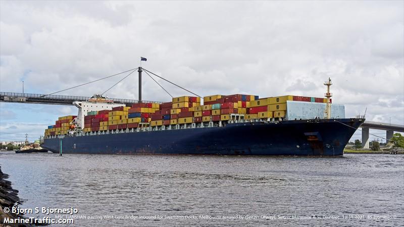 msc tianshan (Container Ship) - IMO 9305477, MMSI 636020501, Call Sign D5VZ3 under the flag of Liberia