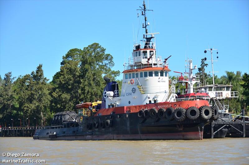 nicole s (Pusher Tug) - IMO 7509483, MMSI 701006629, Call Sign LW3188 under the flag of Argentina