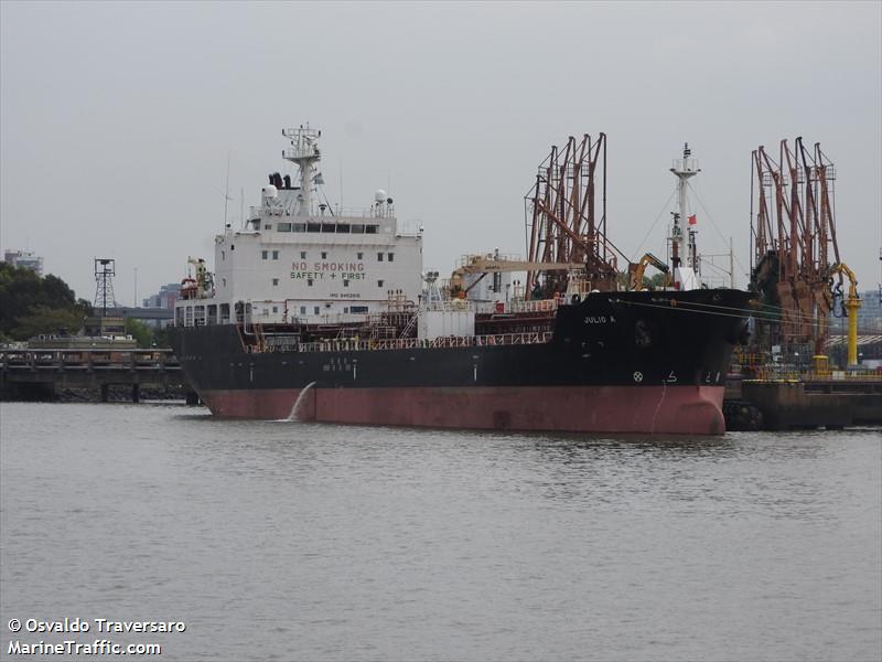 julio a (Tanker) - IMO 9452816, MMSI 701124000, Call Sign LW2723 under the flag of Argentina