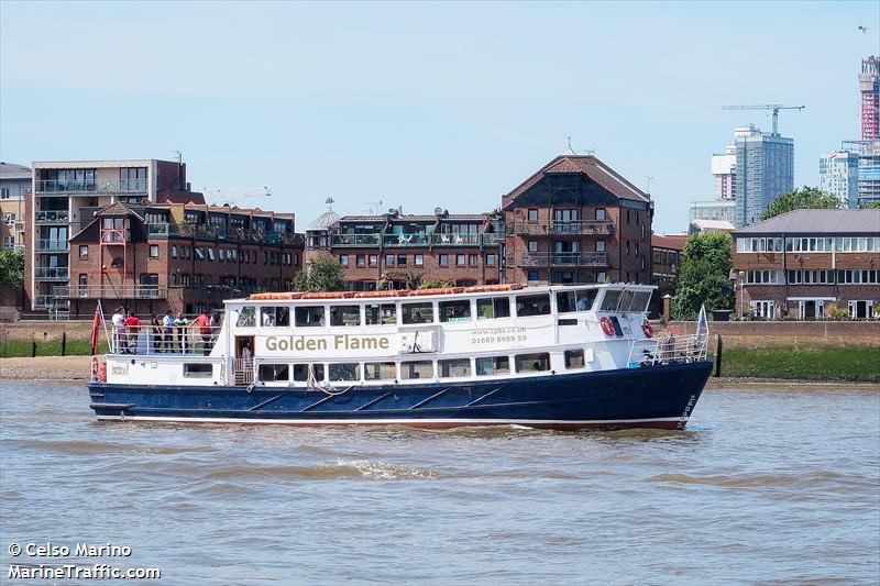 golden flame (Passenger ship) - IMO , MMSI 235053516, Call Sign MMQZ7 under the flag of United Kingdom (UK)