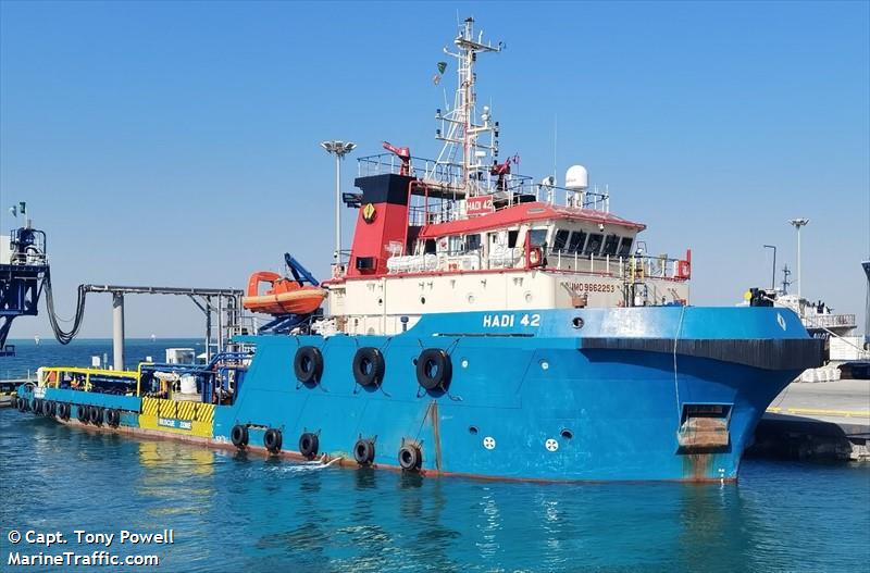 hadi 42 (Offshore Tug/Supply Ship) - IMO 9662253, MMSI 408845000, Call Sign A9D3168 under the flag of Bahrain