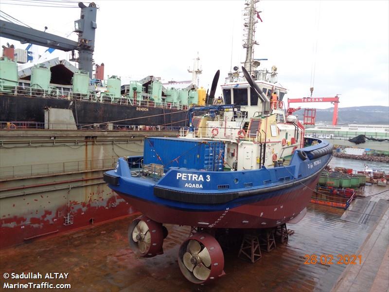 petra 3 (Tug) - IMO 9756183, MMSI 438065000, Call Sign JYAD6 under the flag of Jordan