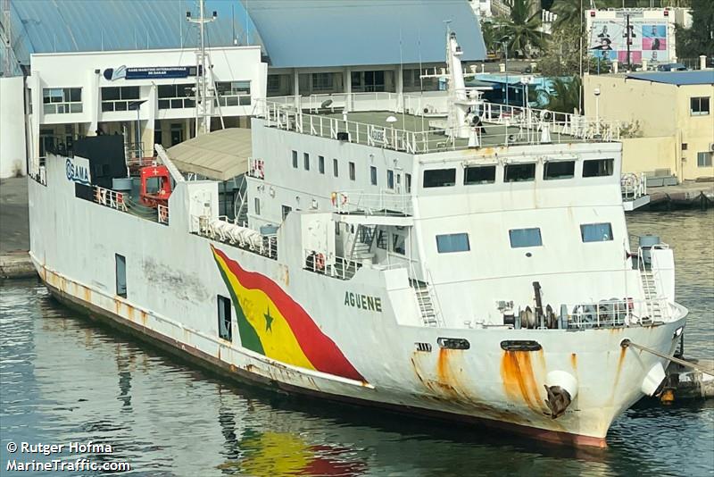 aguene (Passenger/Ro-Ro Cargo Ship) - IMO 9714446, MMSI 663096000, Call Sign 6WKP under the flag of Senegal