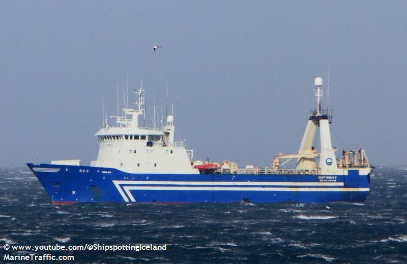 orfirisey (Fish Factory Ship) - IMO 8704975, MMSI 251155000, Call Sign TFPI under the flag of Iceland