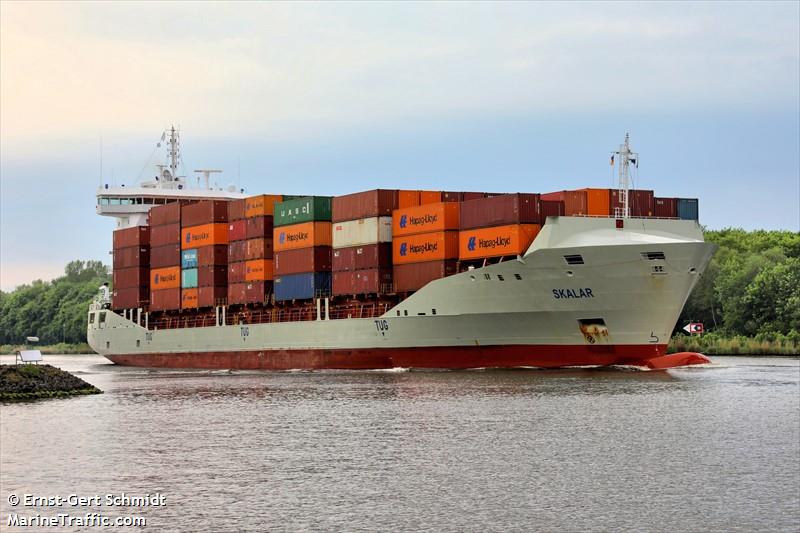 skalar (Container Ship) - IMO 9458975, MMSI 255806476, Call Sign CQES9 under the flag of Madeira