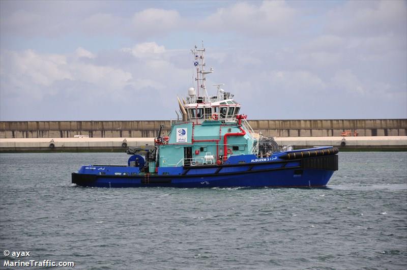 albuzem 3 (Tug) - IMO 9529310, MMSI 470403000, Call Sign A6E2449 under the flag of UAE